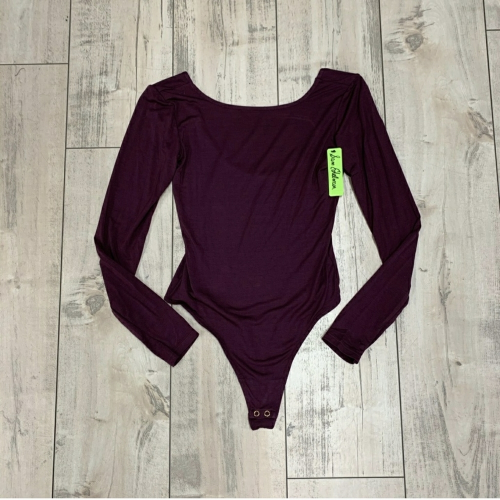 Sam Edelman Long Sleeve Plum Bodysuit Small NWT - Picture 3 of 5